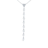 0.07ct 14k White Gold Diamond Heart Lariat Necklace